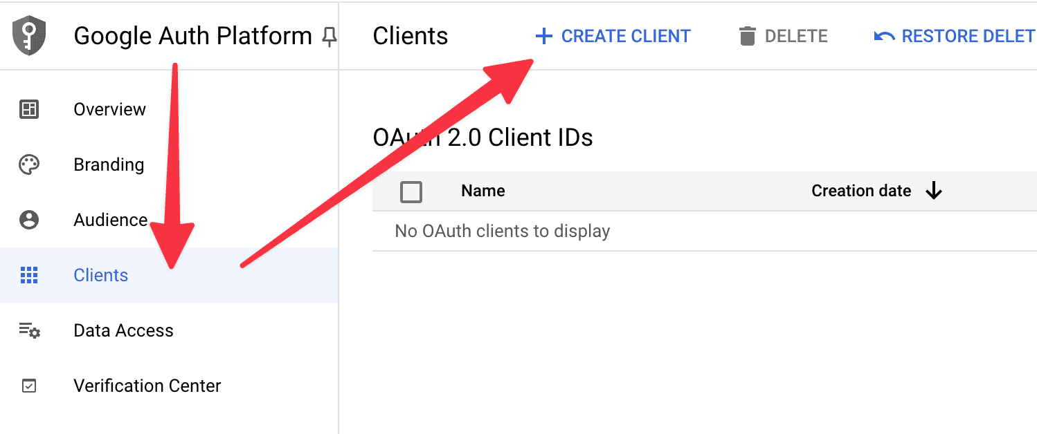 Create OAuth Client in Google Auth Platform