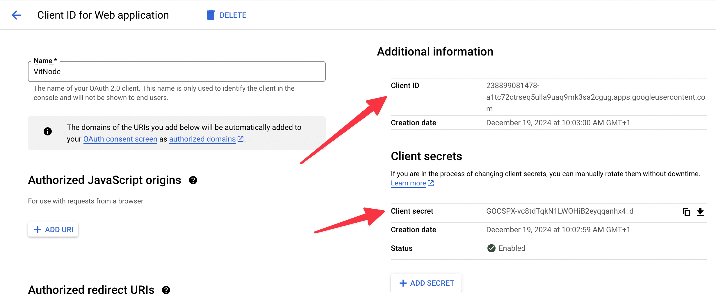 Get Client ID & Secret in Google Auth Platform