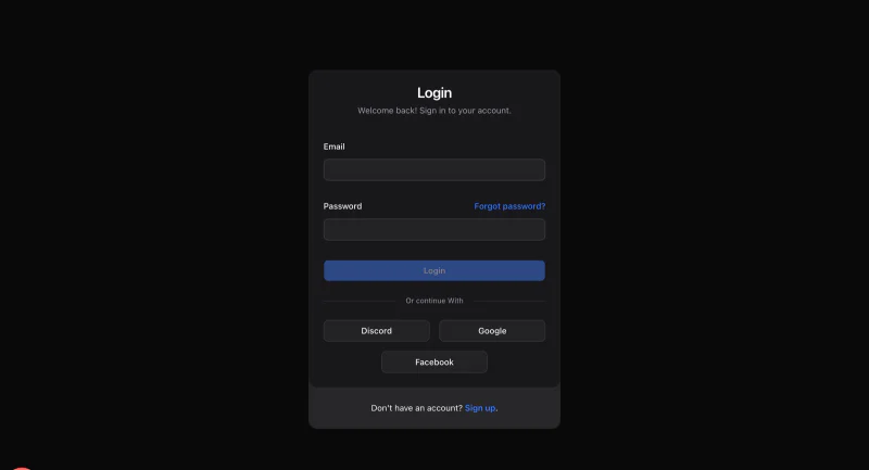 VitNode Sign in screen